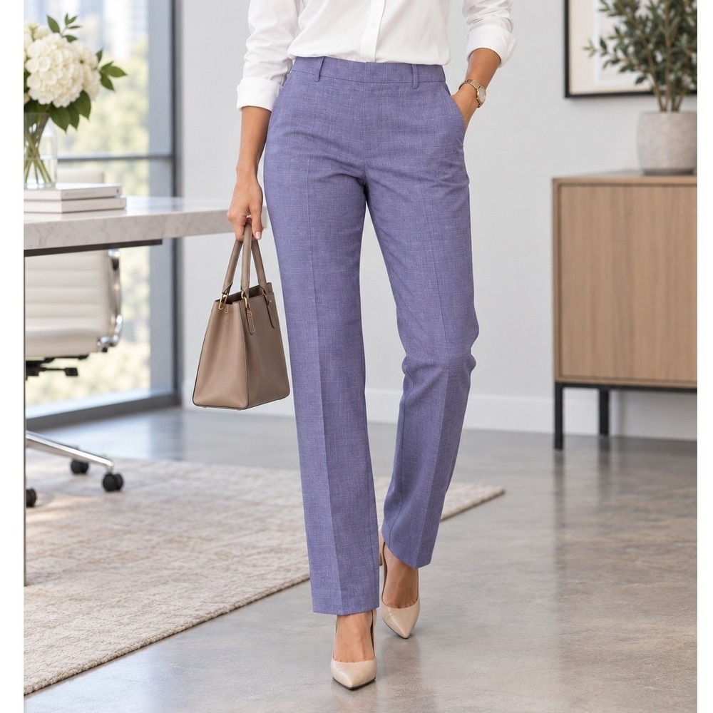 Talbots 16 Chatham Ankle Pants Lavender Purple Wool Blend Side Zip Professional